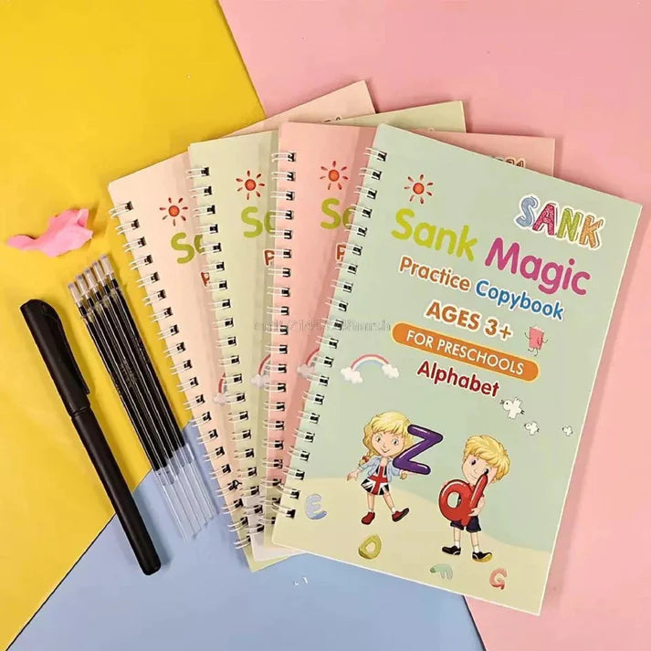 Kids Reusable Handwriting Book Set – Magic Ink & Refill Pack