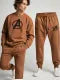 RichMan Brown Round Neck Sweatshirt and Trouser Tracksuit – Premium Sweatshirt & Trouser Set for Men and Women