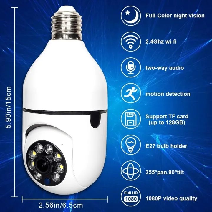 CCTV 1080P Full HD CCTV Camera CCTV Camera Wifi Smart Camera Wifi Camera Home Security Camera Smart Camera Wifi CCTV Wifi Camera Blub Socket Security Camera For Home