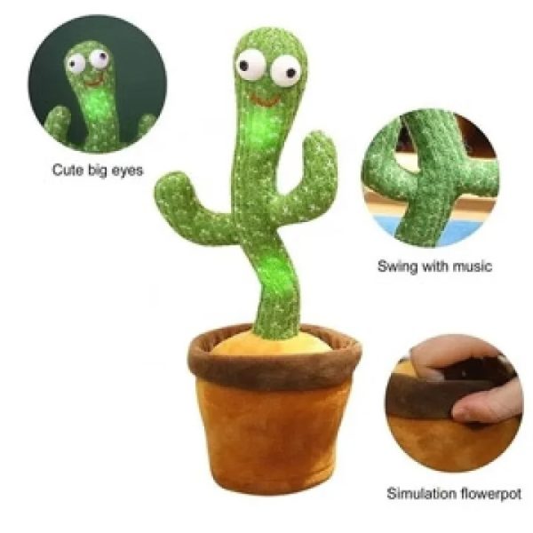 Dancing Cactus Toy – Singing, Talking, Voice Recording Plush With Usb Rechargeable Function – Fun Educational Gift For Babies And Kids (ages 6 Months & Up) – Rechargeable – With Cap