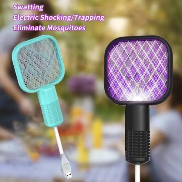 Mini Usb Rechargeable Mosquito Racket With Uv Light – Portable Electric Bug Zapper & Fly Swatter For Indoor/outdoor Use, Home, Office, Travel & Camping