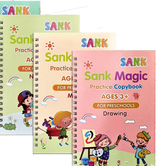 Kids Reusable Handwriting Book Set – Magic Ink & Refill Pack