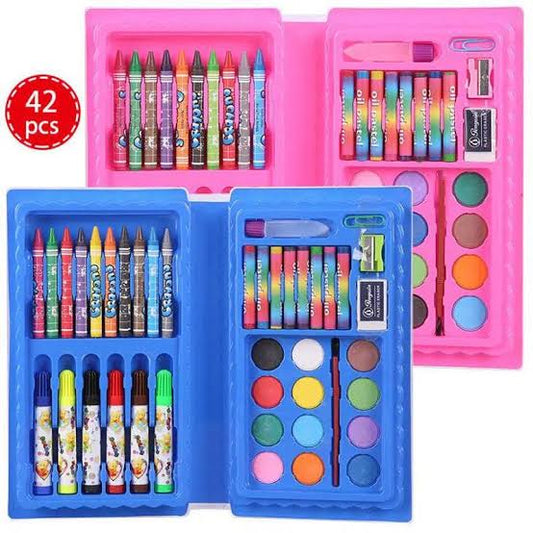 42-piece Complete Coloring Kit For Kids – Themed Crayons, Markers, Pencil Colours & Art Accessories