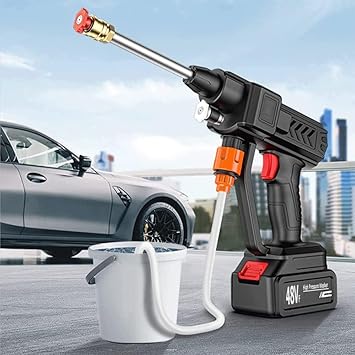 Automatic Cordless Wireless Car Wash Spray Gun High Pressure 48v Lithium Water Jet Foam Car Washer Gun ( Without Box)