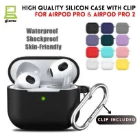 Airpods_pro protective Silicon case/cover - 360 protection for your airpods_pro Anti Fall Protective Cover With Hook ( Case Only )