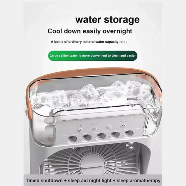 Portable Air Conditioner Fan Usb Electric Fan With Led Night Light, Fine Mist Water, And Humidifier Function | Led Night Light Water Mist 10inch (random Color)